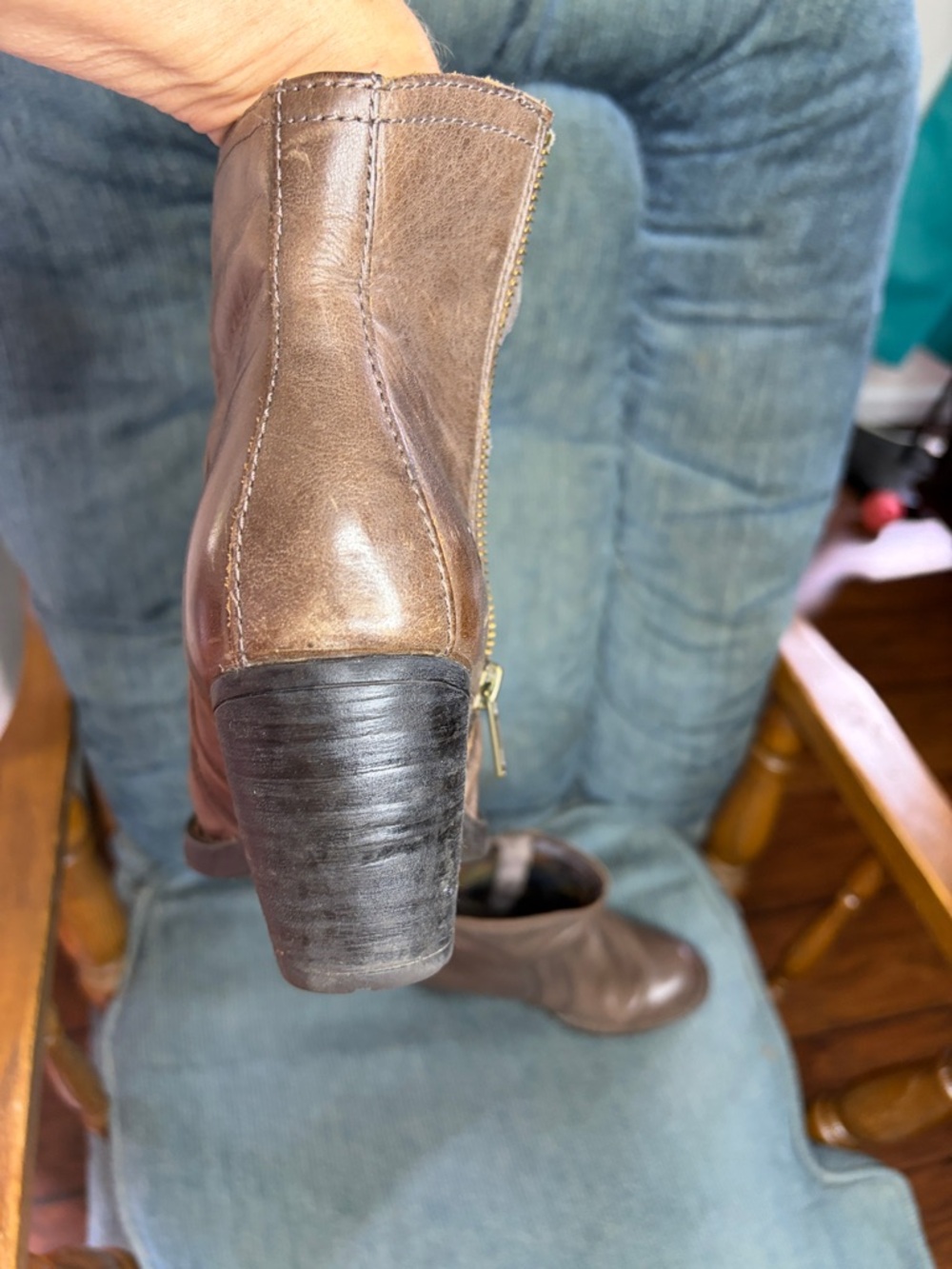Born Brown Leather Women’s Zip Up Ankle Boots - Picture 10 of 16